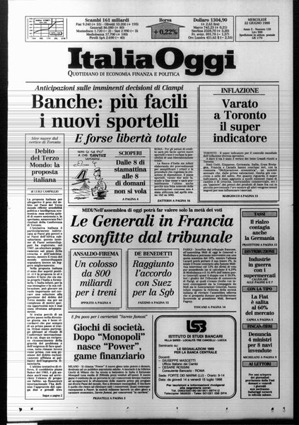 Italia oggi : quotidiano di economia finanza e politica